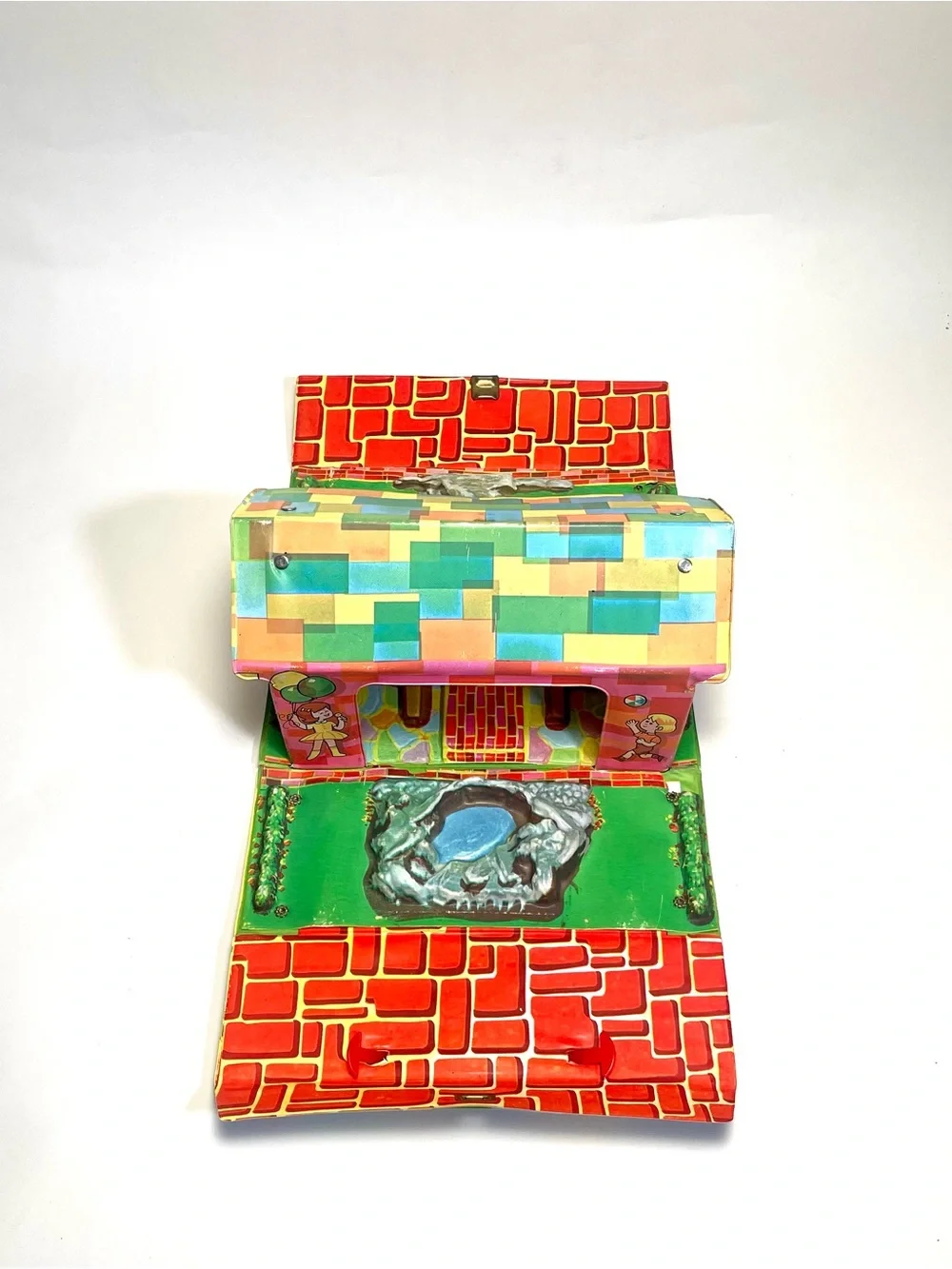 Vintage Kiddie Zoo Ideal Toy Corp Fold Out Playset Carry Case Little Kiddles